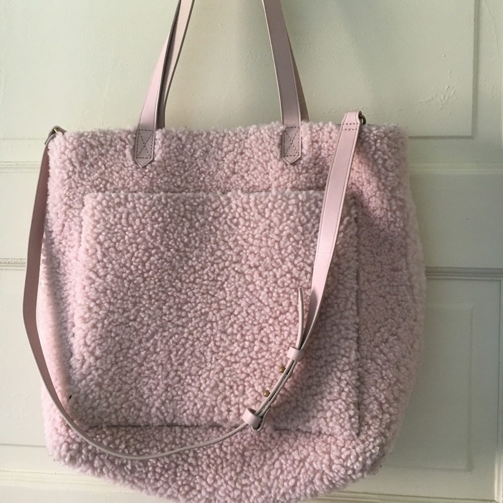 Madewell Blush Shearling Transport Tote